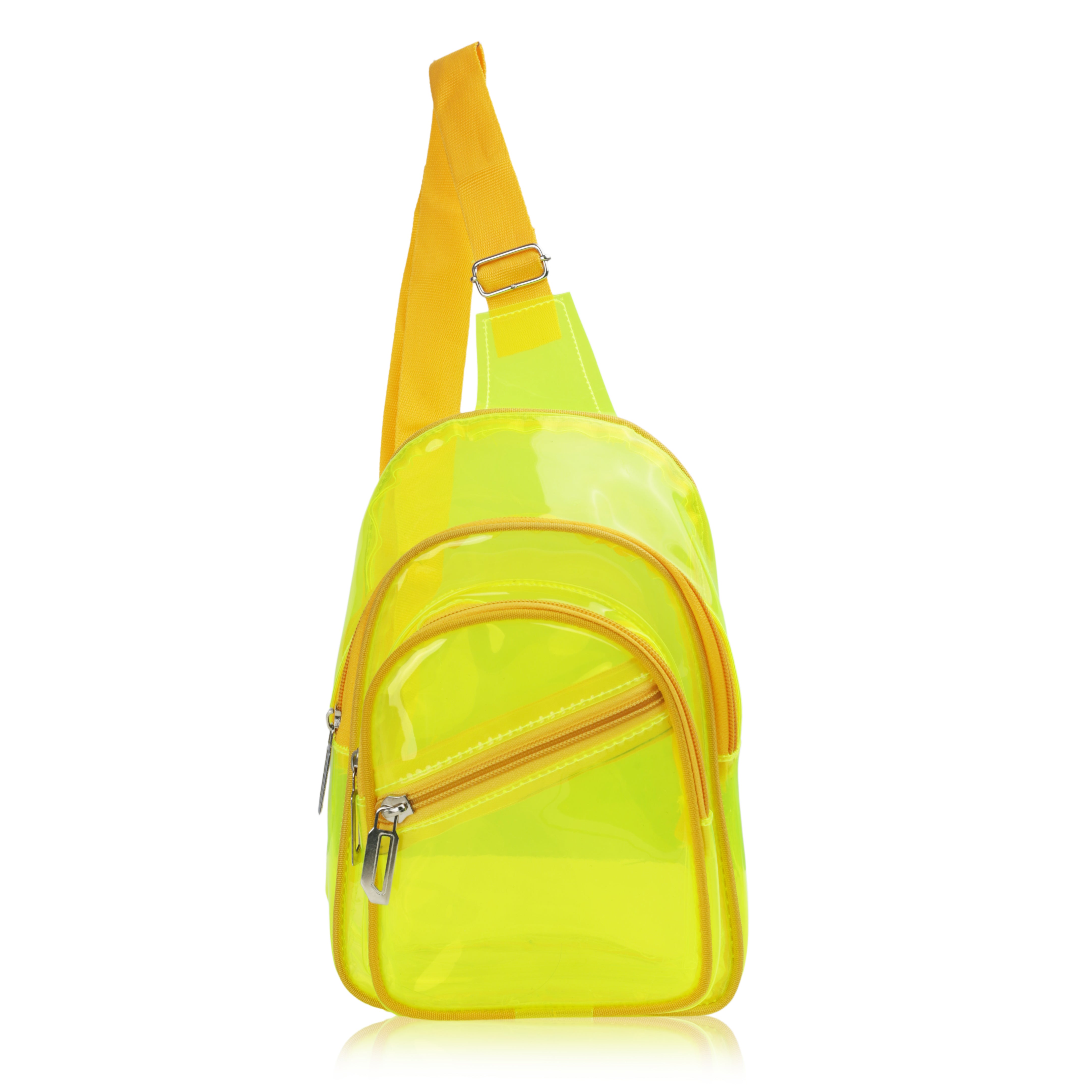 Echo Boomers Transparent Crossbody Sling Bag | Small PVC Shoulder Bag with Adjustable Strap & Multiple Zipper Compartments