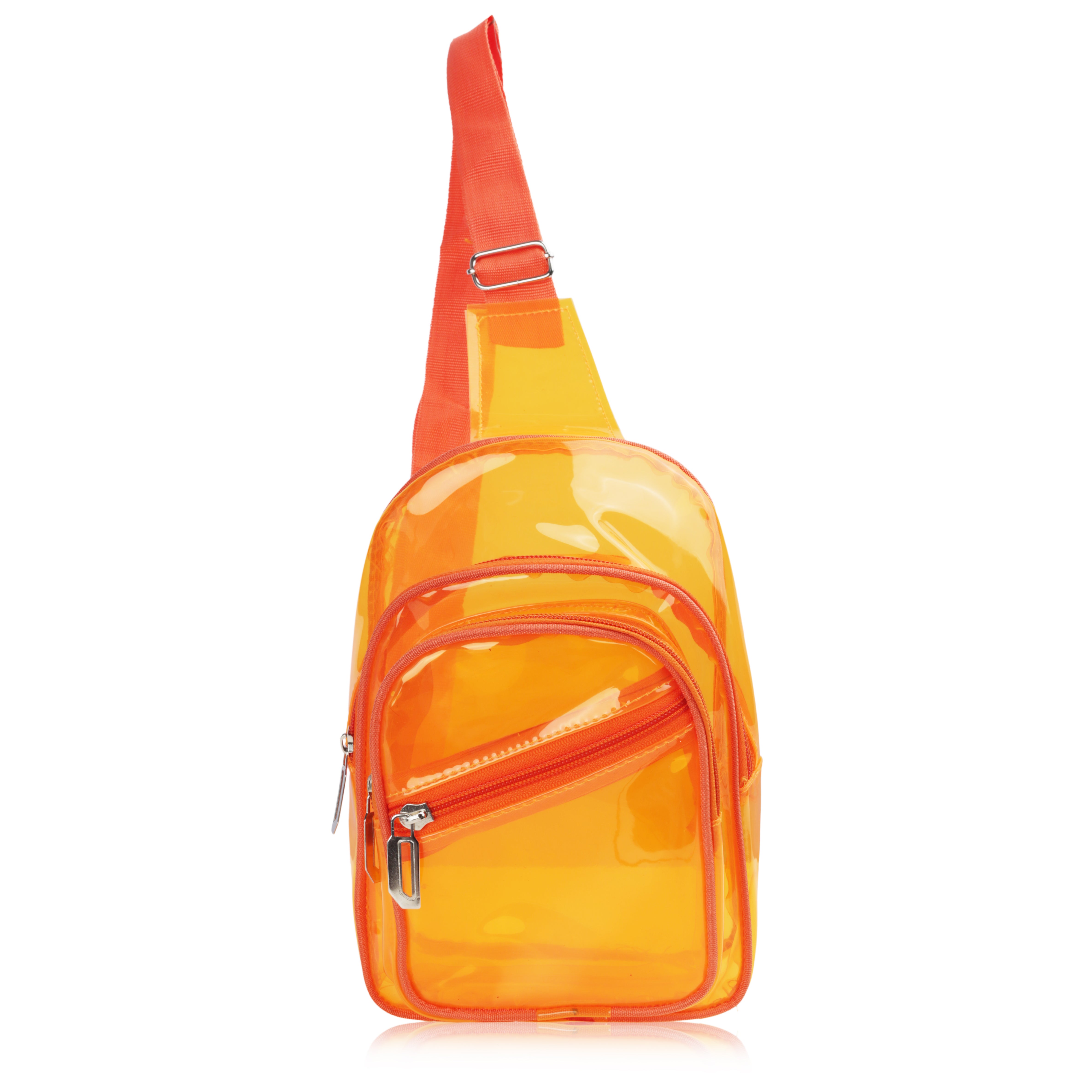 Echo Boomers Transparent Crossbody Sling Bag | Small PVC Shoulder Bag with Adjustable Strap & Multiple Zipper Compartments