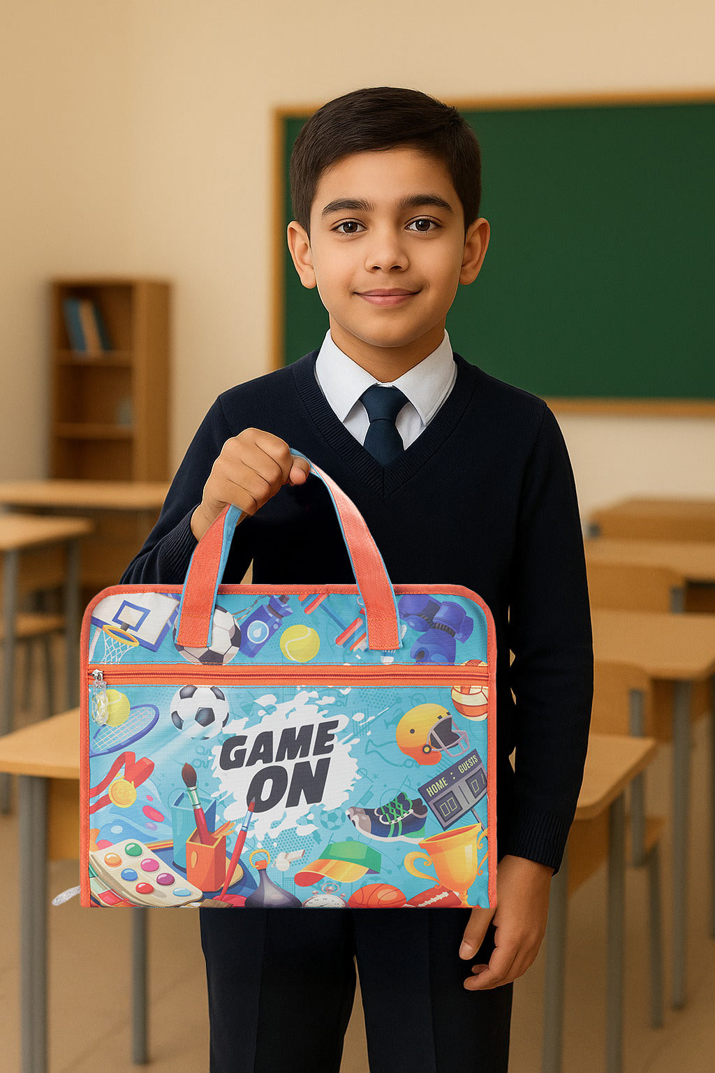 Echo Boomers A4 Kids Drawing Bag | Art & Stationery Organizer with Zipper Pocket