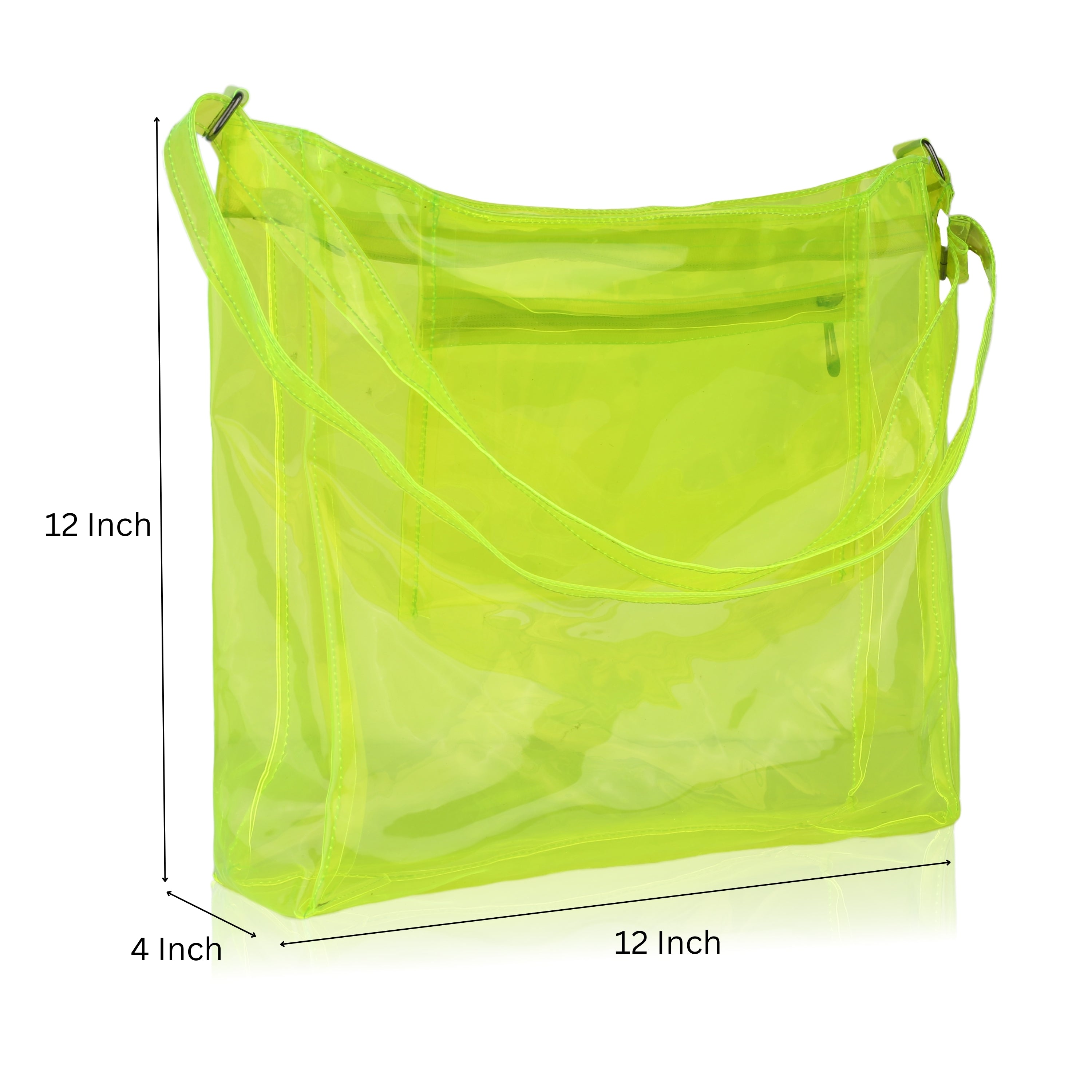 Echo Boomers Transparent Shoulder Bag – Neon Orange, Pink, Green ,Purple, Yellow & Blue| Stylish, Spacious, Durable & Multipurpose PVC Tote