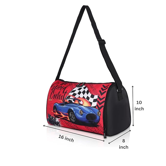 Echo Boomers Racing Car Red Duffel Bag - Speed into Adventure with Off-Road Excitement