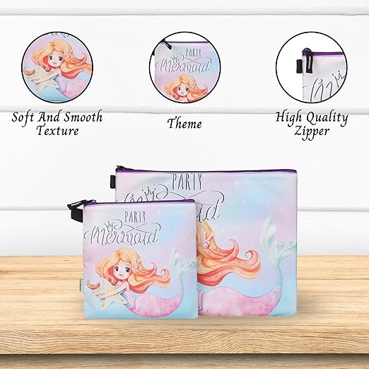 New Twin Mermaid Printed Combo Folder Set Jr. | A4 & Mini Water-Resistant Folders