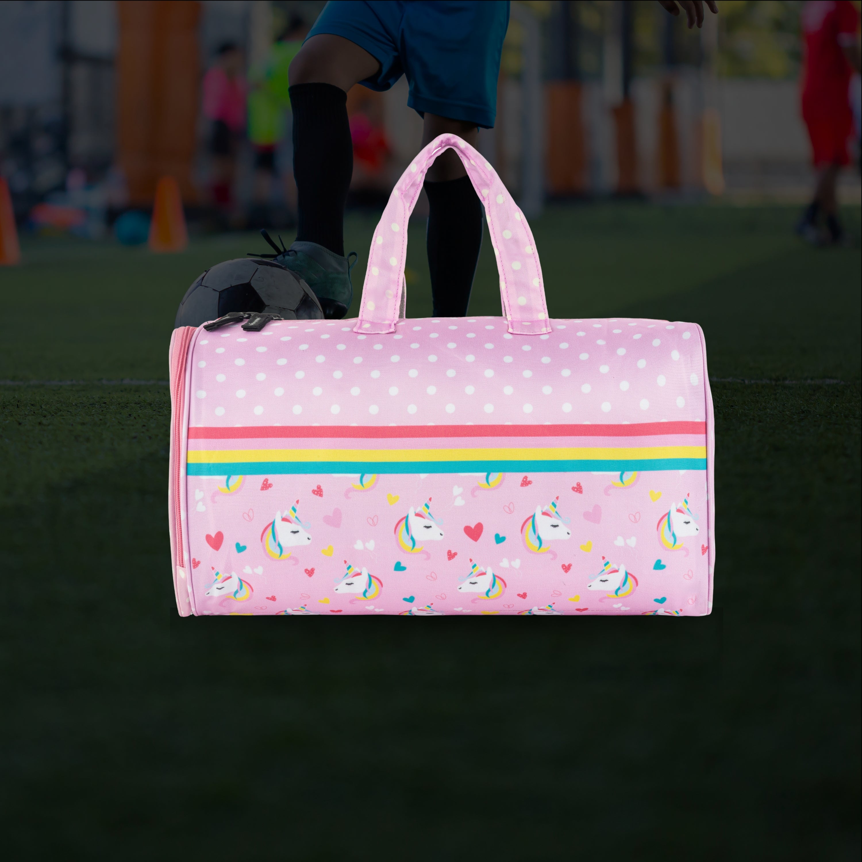 Echo Boomers Square Unicorn Print Duffle Bag – Stylish Travel & Gym Bag with Shoe Compartment