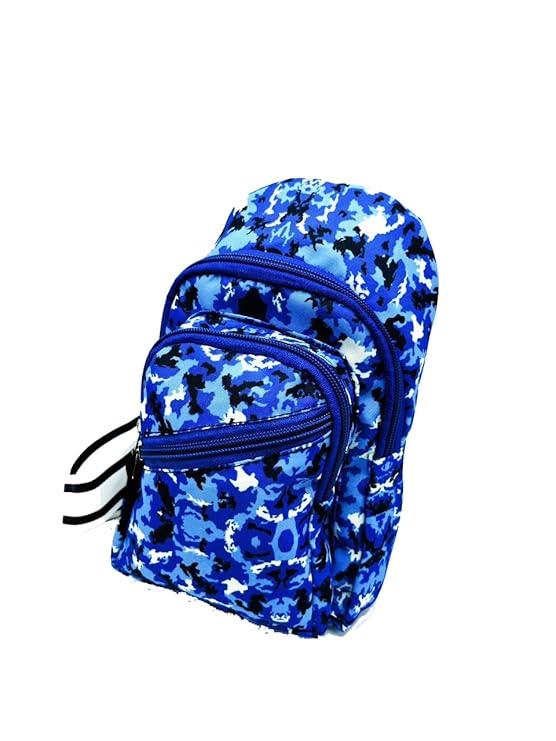 Echo Boomers Blue Camoflauge Multi Pocket Crossbody Adjustable Backpack