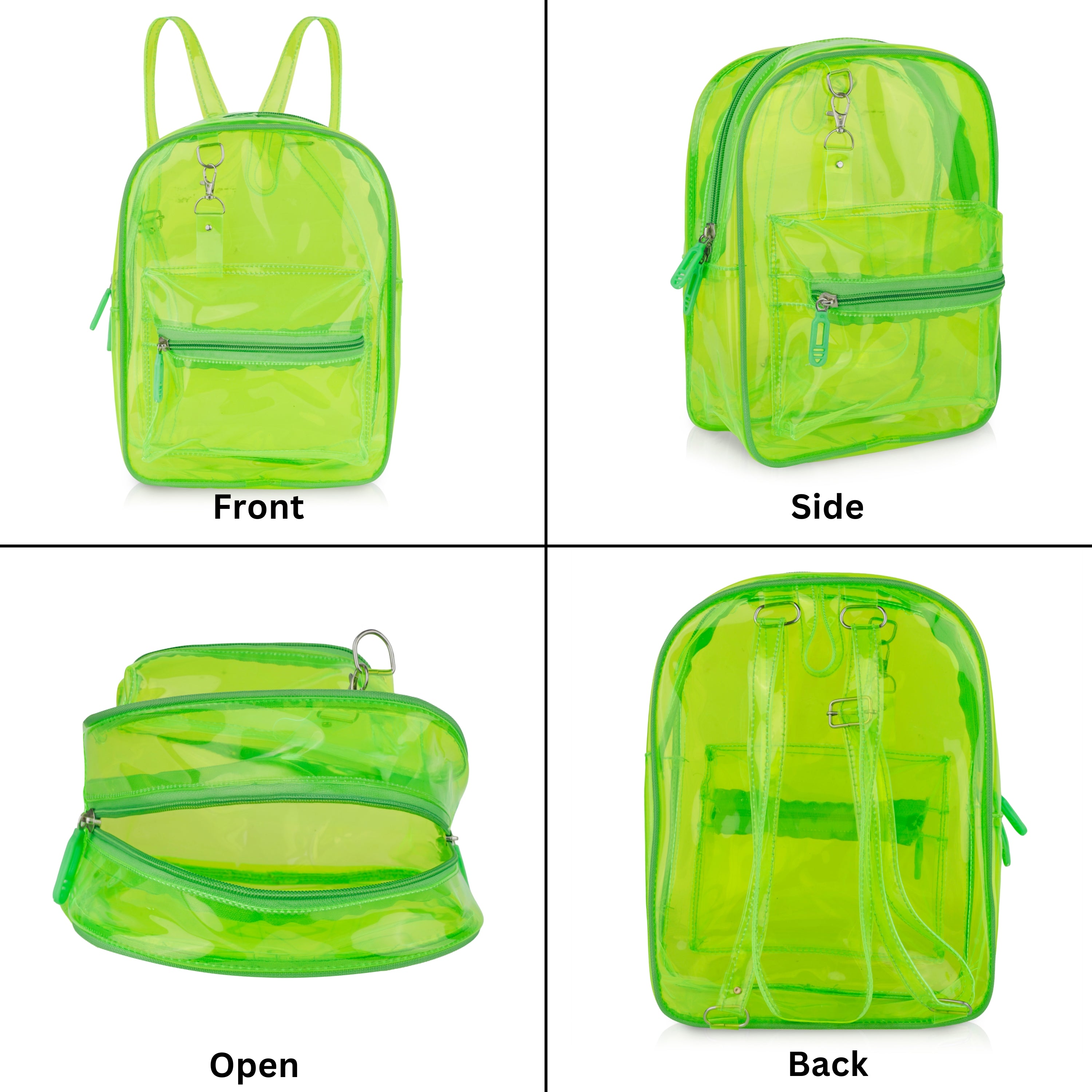Echo Boomers Stylish Transparent Jelly Backpack | Trendy Neon  Clear Bag | 50 GSM Waterproof PVC School, College & Travel Backpack with Front Zipper Pocket