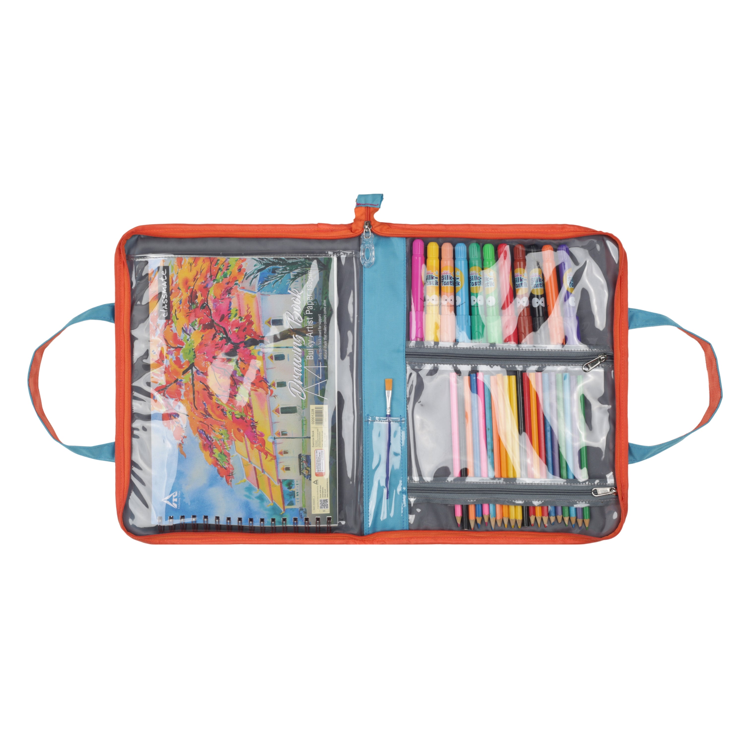 Echo Boomers A4 Kids Drawing Bag | Art & Stationery Organizer with Zipper Pocket