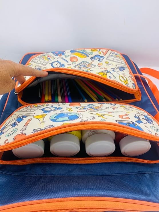 Echo Boomers Printed A3 Art Board Drawing & Activity Backpack Bag with Multiple Pockets