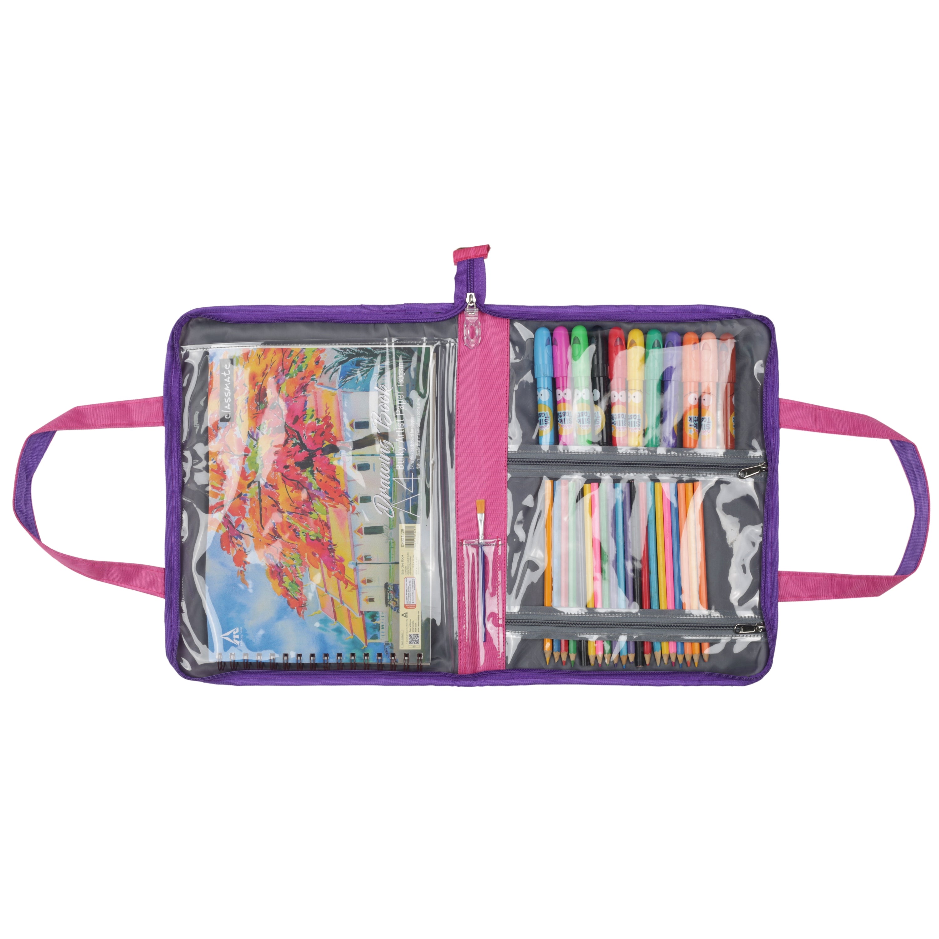 Echo Boomers A4 Kids Drawing Bag | Art & Stationery Organizer with Zipper Pocket