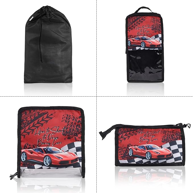 Echo Boomers Cars 4-Piece Organizer Set - Red, Packing Cubes with Unique Print