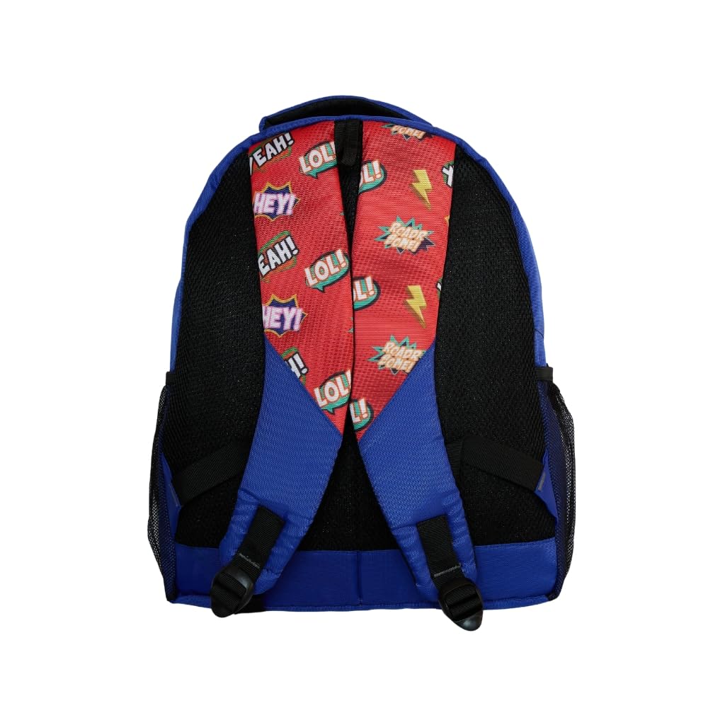 Echo Boomers Super Dino Design Print Backpack|17 inch - 3 Compartment School Bags for Kids with Zipper Closure - Blue