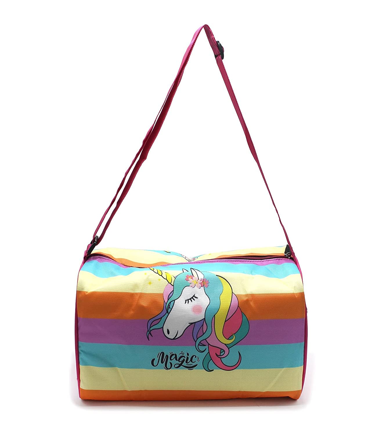 Echo Pink Unicorn Printed Waterproof Gym Bag, Fitness Duffel Bag, Travel Bag Fitness Backpack,Ideal for Swimming, Gym, Travel, Picnic, Sports, with Adjustable Shoulder Strap for Men & Women