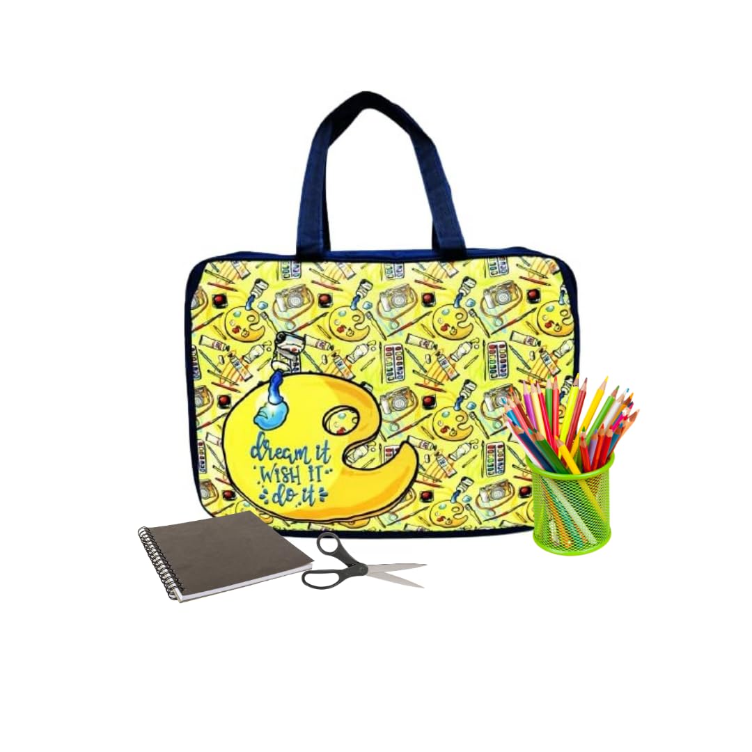Echo Boomers Colour Brushes Design Art Super A3 Size Drawing/Activity Bags with Multiple Pockets - Pack of 1