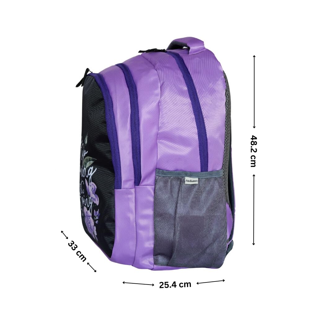 Echo Boomers Dream Printed Backpack|19 Inch - 3 Compartment School Bags for Kids with Zipper Closure – Purple