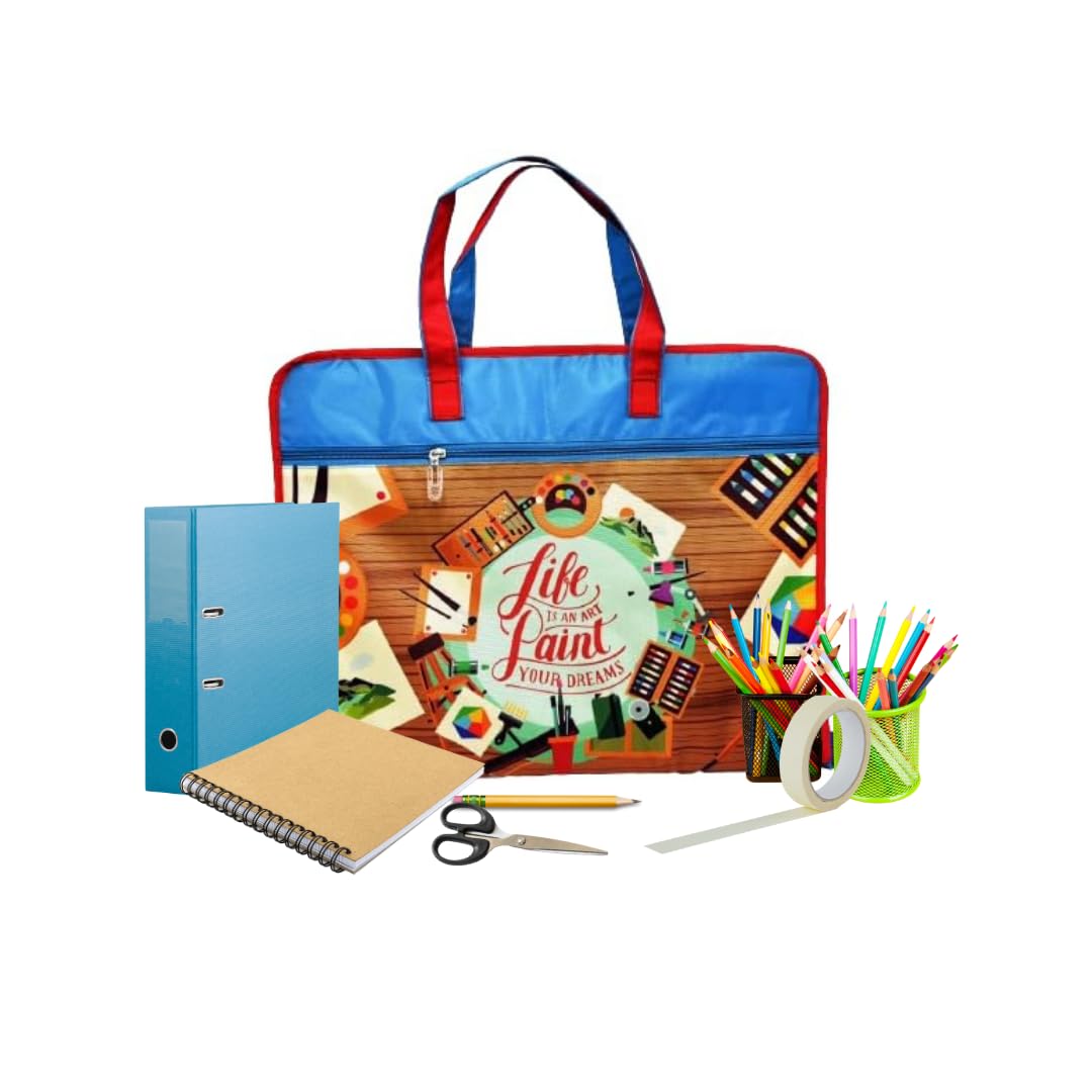 Echo Boomers Designed Print A3 Size Drawing Activity Bag with Multiple Pockets