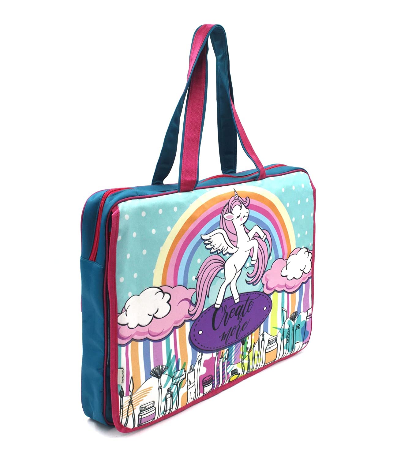 Echo Boomers Colour Brushes Design Art Super A3 Size Drawing/Activity Bags with Multiple Pockets - Pack of 1
