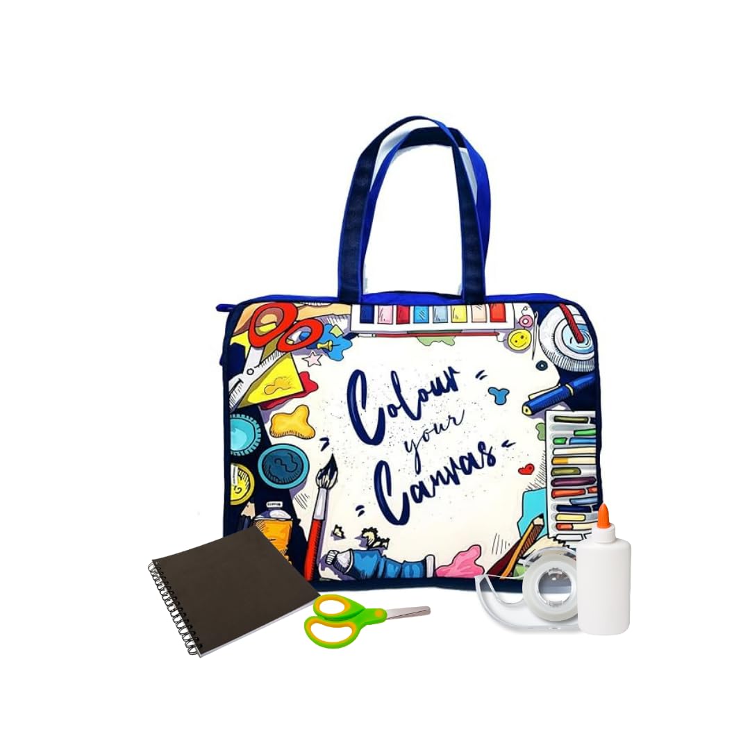 Echo Boomers Colour Brushes Design Art Super A3 Size Drawing/Activity Bags with Multiple Pockets - Pack of 1