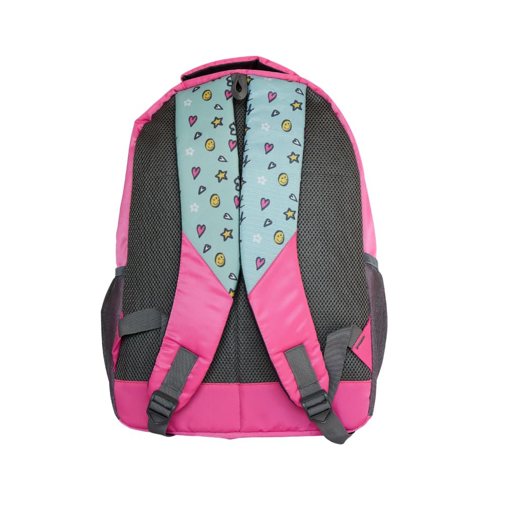 Echo Boomers Shoes Design Printed Backpack|19 Inch - 3 Compartment School Bags for Kids with Zipper Closure – Pink