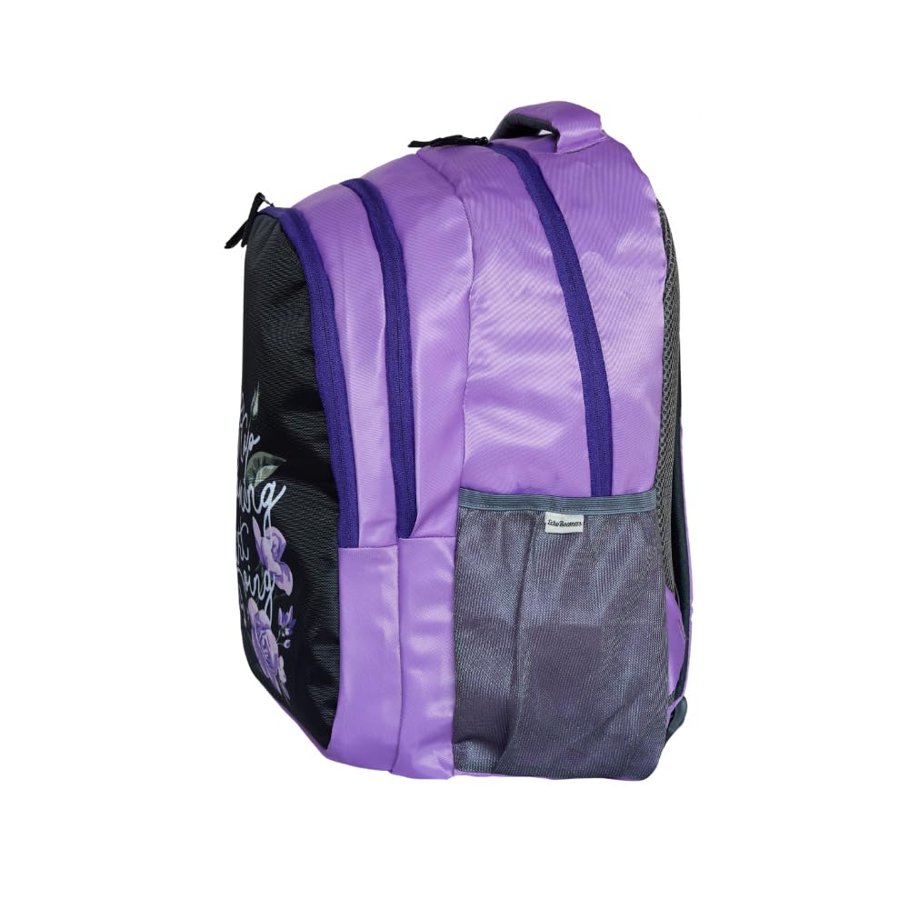 Echo Boomers Dream Printed Backpack|19 Inch - 3 Compartment School Bags for Kids with Zipper Closure – Purple