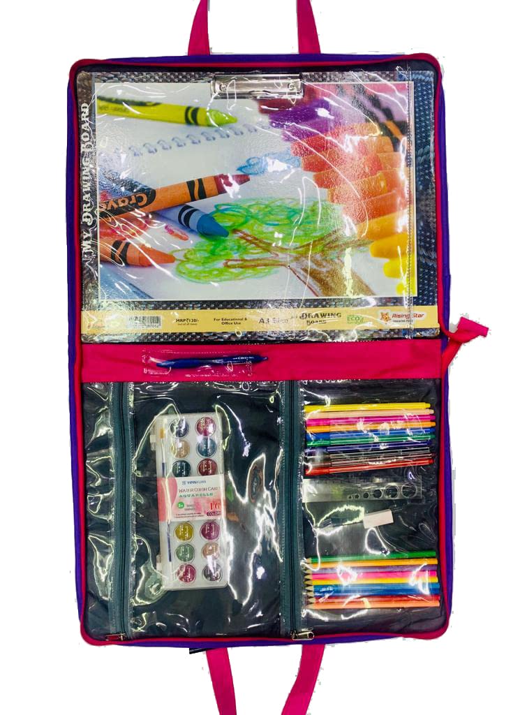 Echo Boomers Designed Print A3 Size Drawing Activity Bag with Multiple Pockets