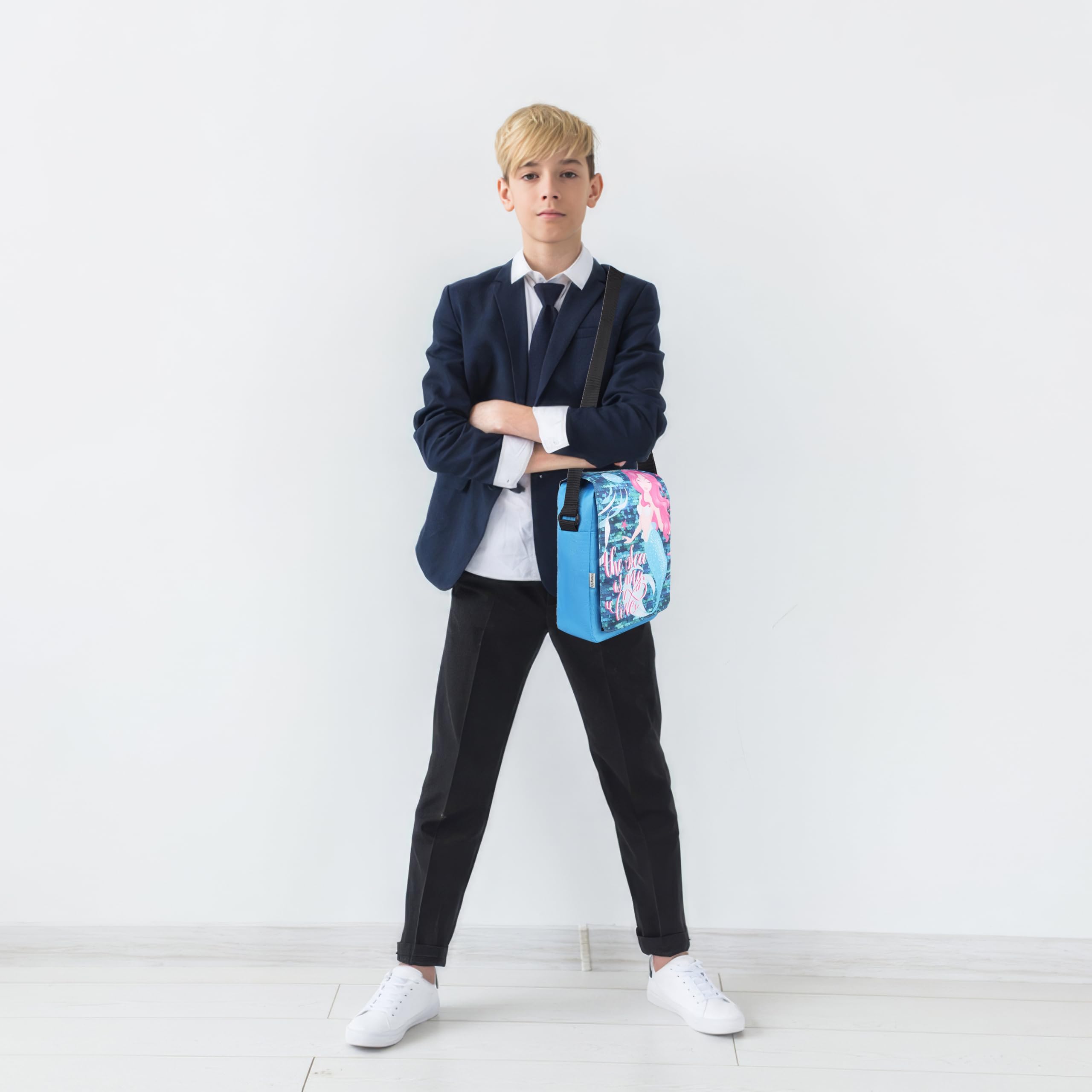 Echo Boomers Mermaid Printed Multi-Functional Messenger Sling Bag | Versatile Everyday Bag | Adjustable Shoulder Strap | Water-Resistant | Anti-Theft Design | Compact & Lightweight