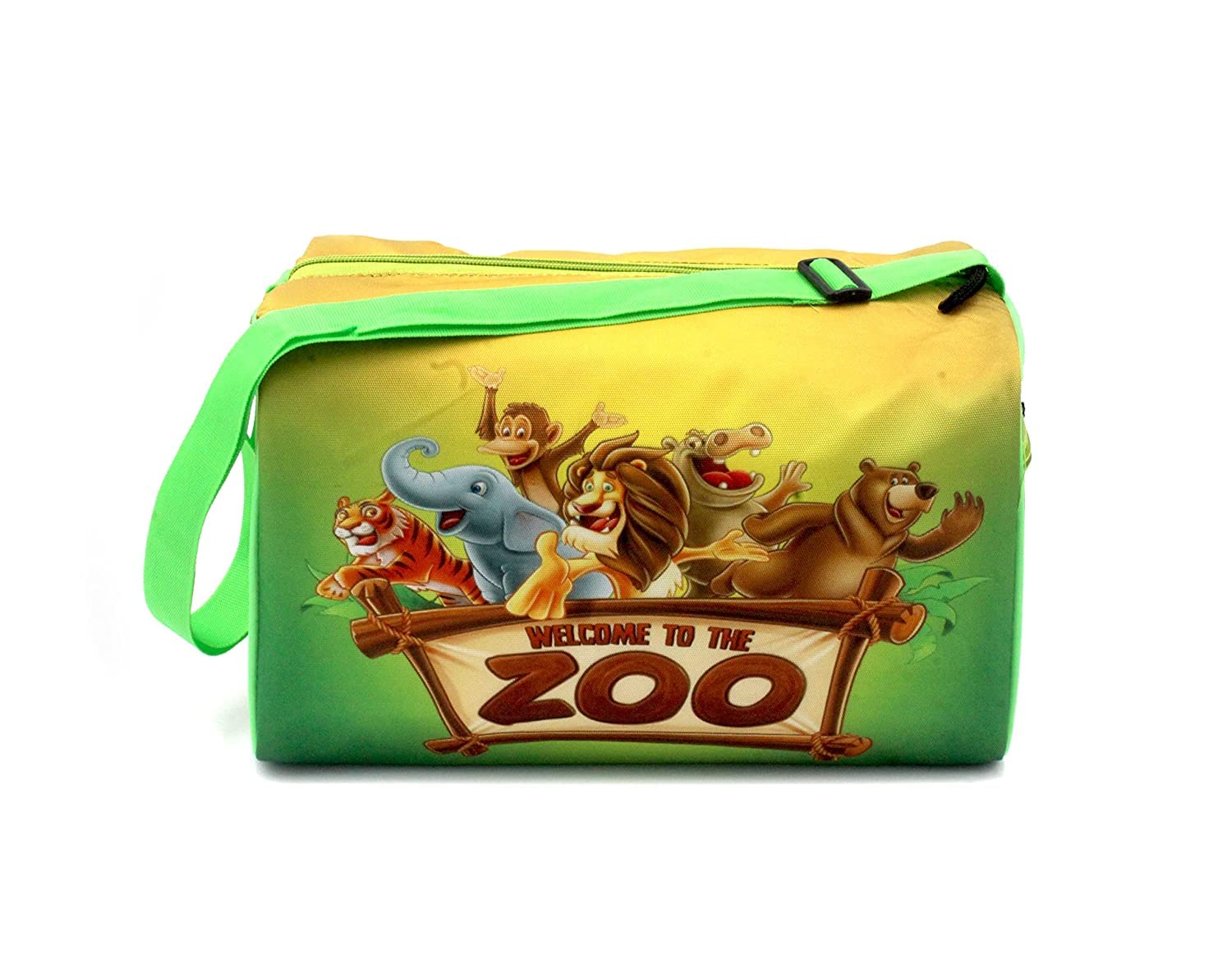 Echo Boomers Zoo Printed Waterproof Gym Bag, Fitness Duffel Bag, Travel Bag Fitness Backpack,Ideal for Swimming, Gym, Travel, Picnic, Sports, with Adjustable Shoulder Strap for Men & Women (Green)