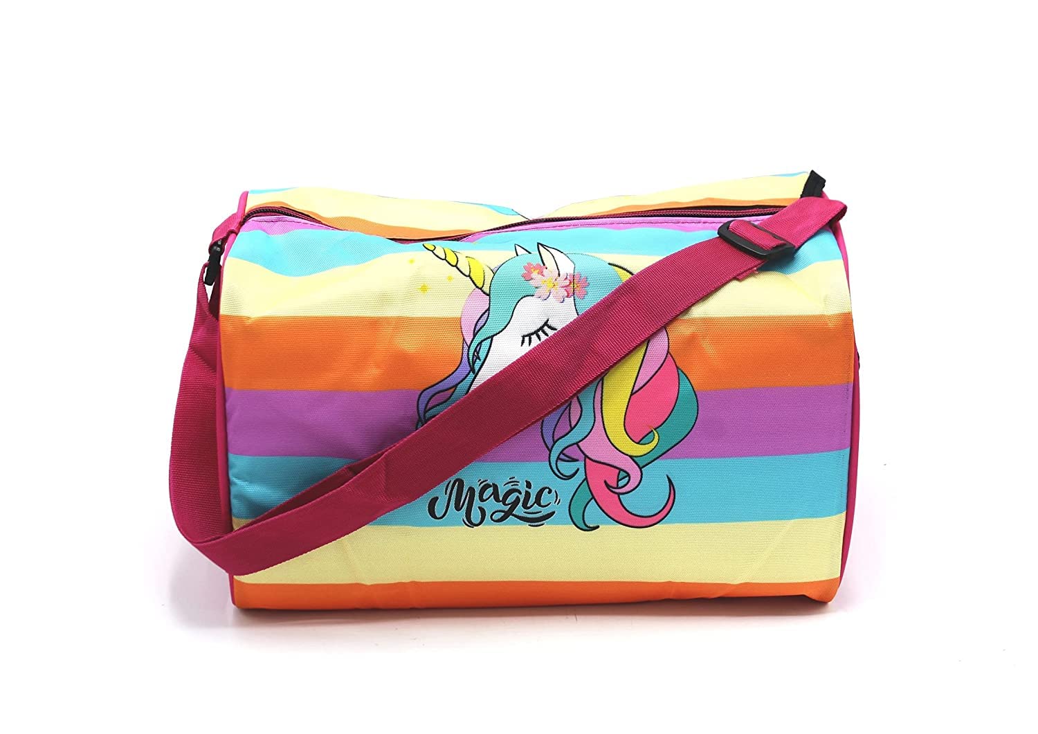 Echo Pink Unicorn Printed Waterproof Gym Bag, Fitness Duffel Bag, Travel Bag Fitness Backpack,Ideal for Swimming, Gym, Travel, Picnic, Sports, with Adjustable Shoulder Strap for Men & Women