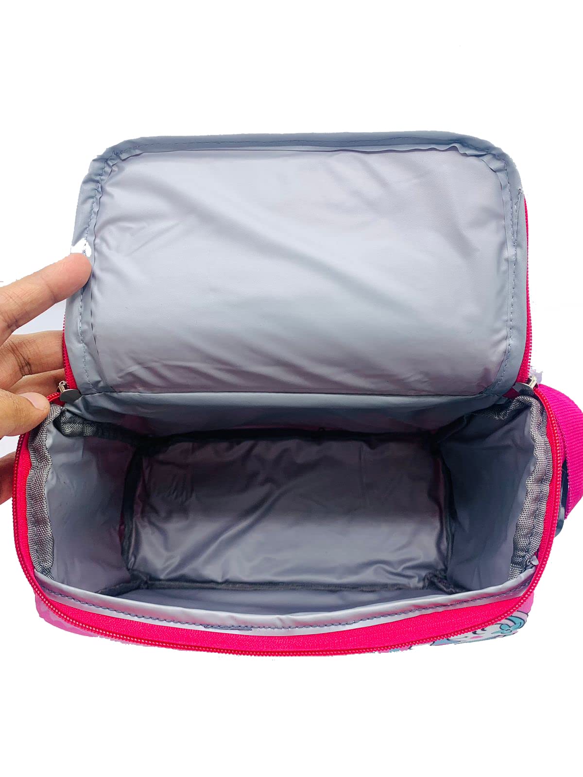 Echo Boomers Jungle Adventure Printed Insulated Lunch Bag, Tiffin and Food Storage Bag for Work, Students, Office, Picnic, College & School with Bottle Holder & Multiple Zipper Pockets