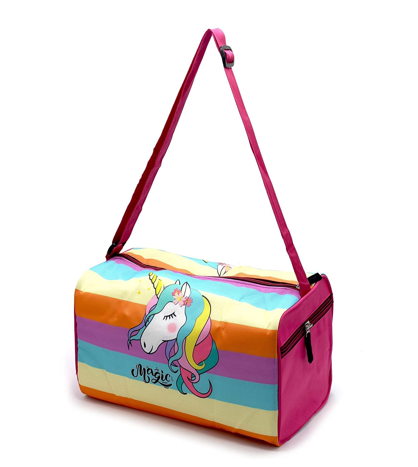 Echo Pink Unicorn Printed Waterproof Gym Bag, Fitness Duffel Bag, Travel Bag Fitness Backpack,Ideal for Swimming, Gym, Travel, Picnic, Sports, with Adjustable Shoulder Strap for Men & Women