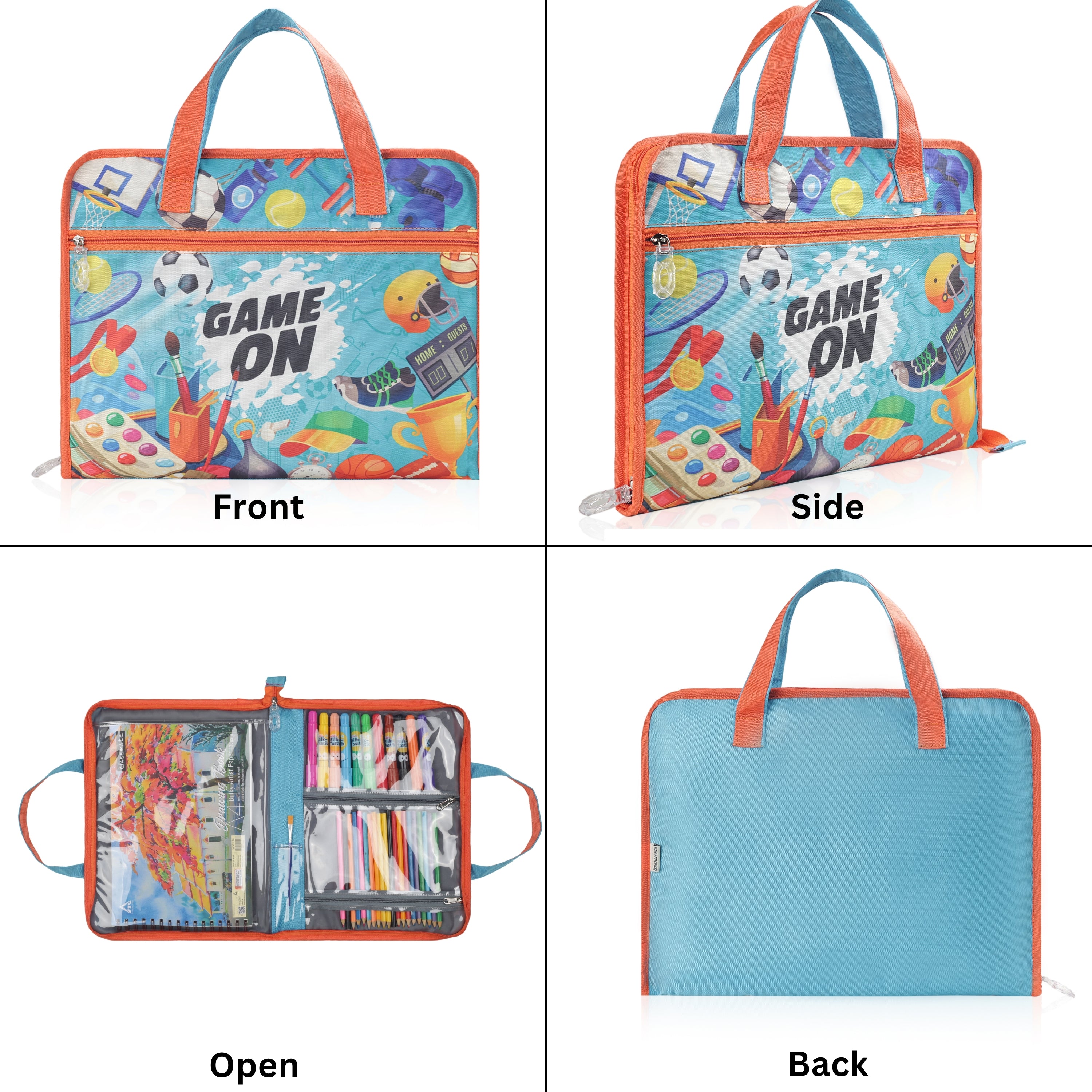 Echo Boomers A4 Kids Drawing Bag | Art & Stationery Organizer with Zipper Pocket