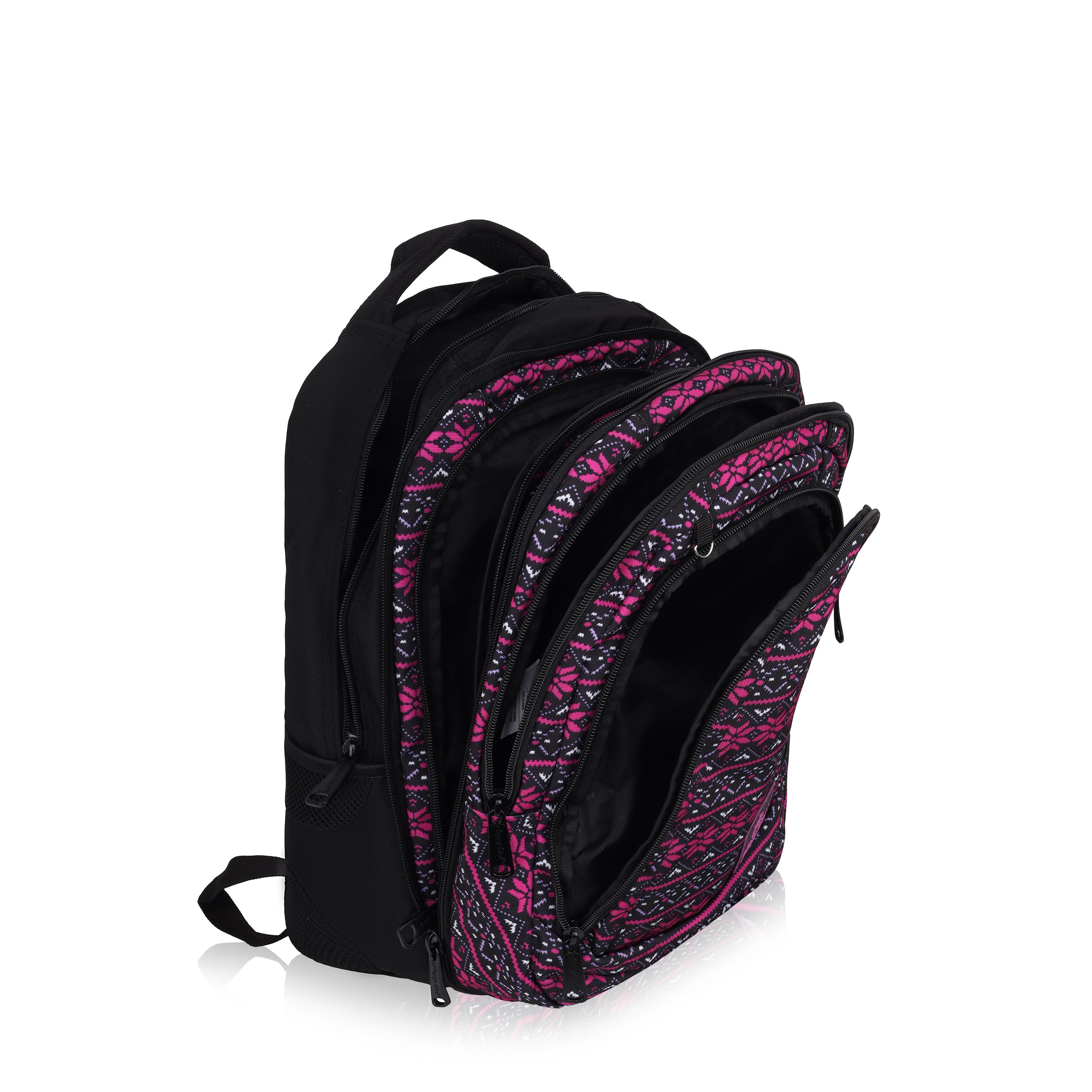 Echo Boomers Glossy Bird Unisex Backpack for School, Office & Travel – Water-Resistant, Lightweight Bag with 4 Compartments, Bottle Holder, Detachable Pouch & Ergonomic Straps (Purple)