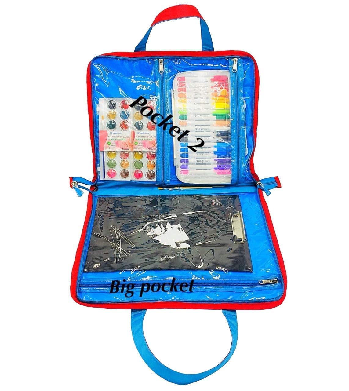 Echo Boomers Designed Print A3 Size Drawing Activity Bag with Multiple Pockets