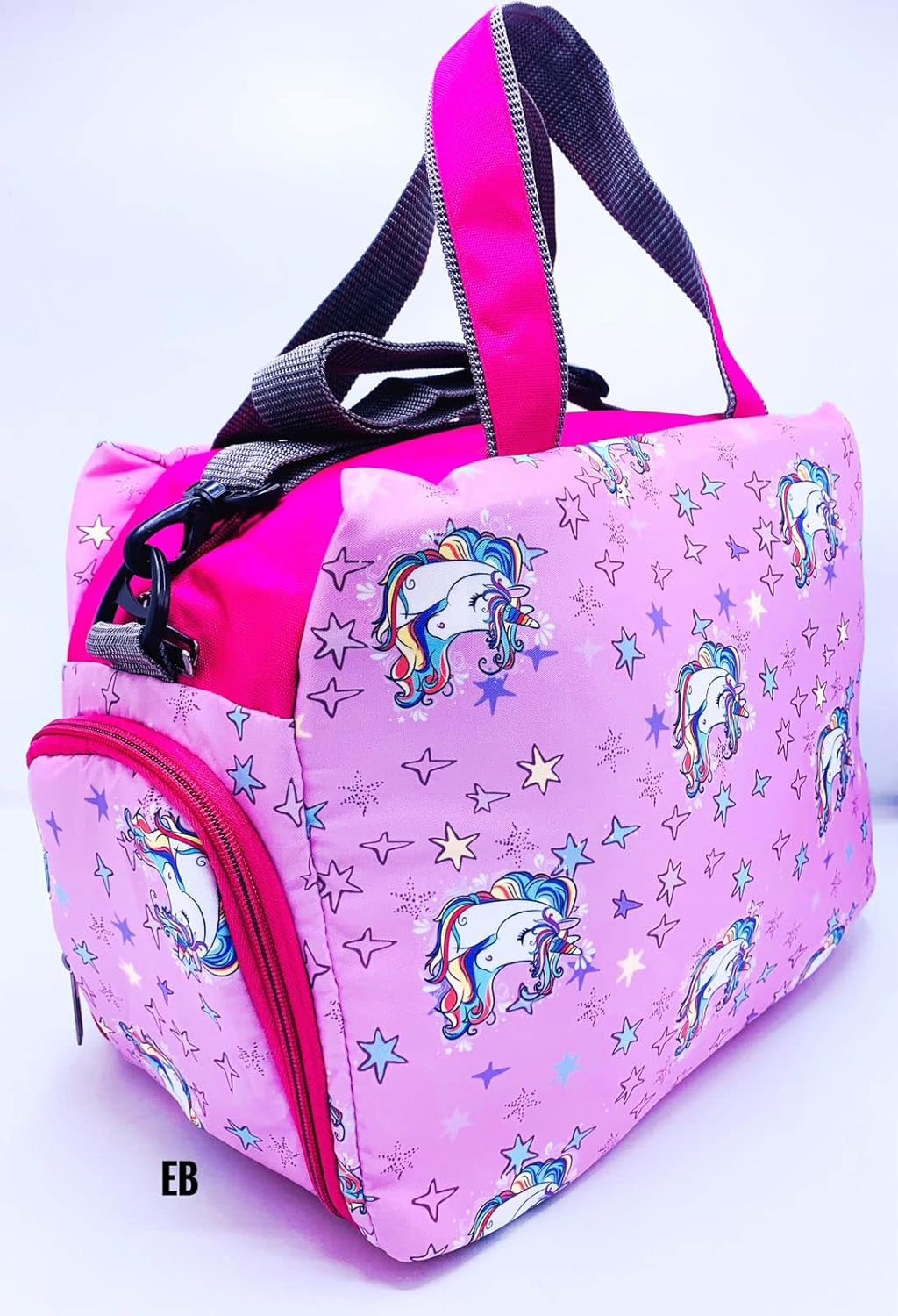 Echo Boomers Pink Unicorn Printed Travel Duffle Bag | Multipurpose Sling Bag with Separate Shoe & Laundry Compartment | Perfect for Kids, Men & Women | Lightweight, Durable, & Stylish Travel Companion