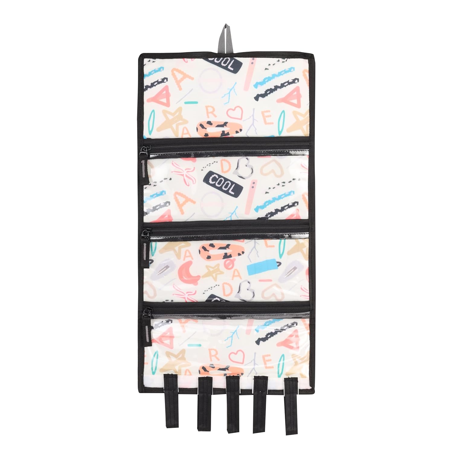 Echo Boomers Multipurpose Portable Hair Clip Organizer | Wall Hanging Storage for Hair Accessories, Makeup, Toiletries, Kids Items & Kitchen Tools | Stylish & Space-Saving Design (Black)