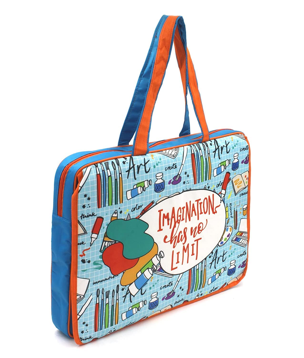 Echo Boomers Colour Brushes Design Art Super A3 Size Drawing/Activity Bags with Multiple Pockets - Pack of 1