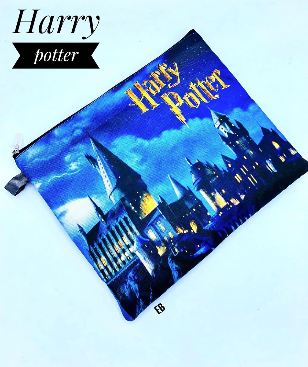 Echoboomers Waterproof Blue Harry Potter Printed Laptop Bag | Multi-Color Laptop Sleeve, Case, Cover Pouch | Office/College Bag with Accessory Organizer & Front Pocket for Men & Women