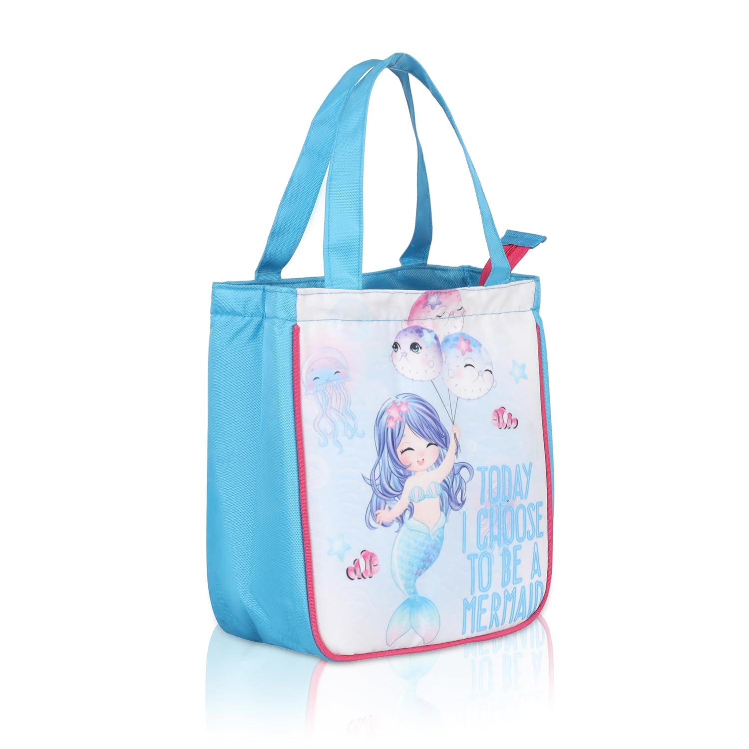 Echo Boomers Blue Mermaid Printed Lunch Bag- Insulated, Spacious & Stylish for School, Work, or Outings