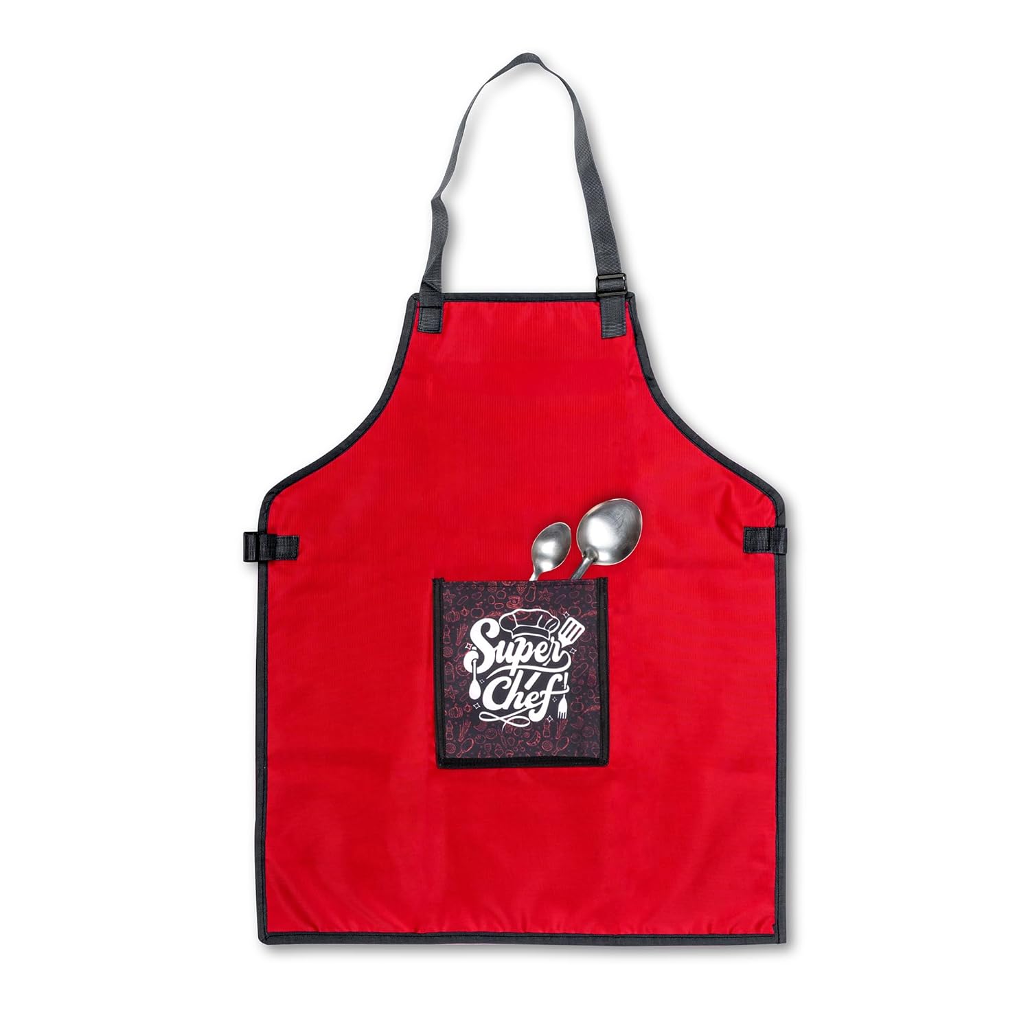 Echo Boomers Red Multipurpose Waterpoof Washable Apron with 4 pockets for Kitchen Cooking, Baking, Art and Painting (26x21.5)