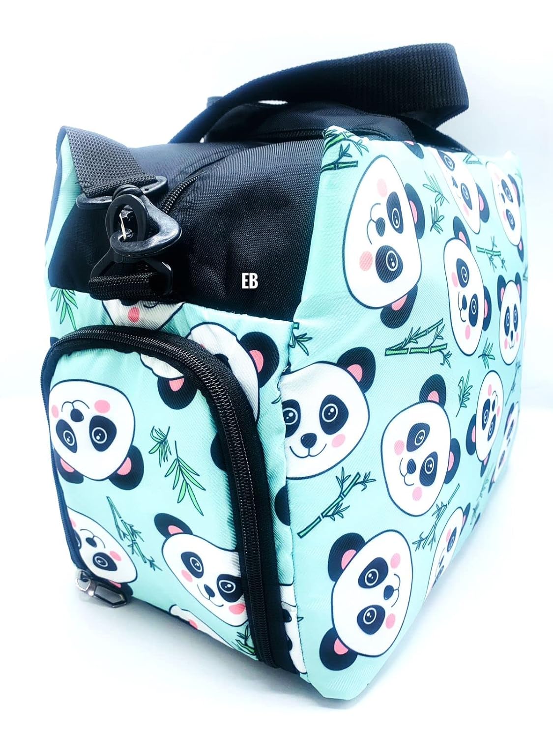 Echo Boomers Blue Panda Printed Travel Duffle Bag | Multipurpose Sling Bag with Separate Shoe & Laundry Compartment | Perfect for Kids, Men & Women | Lightweight, Durable, & Stylish Travel Companion