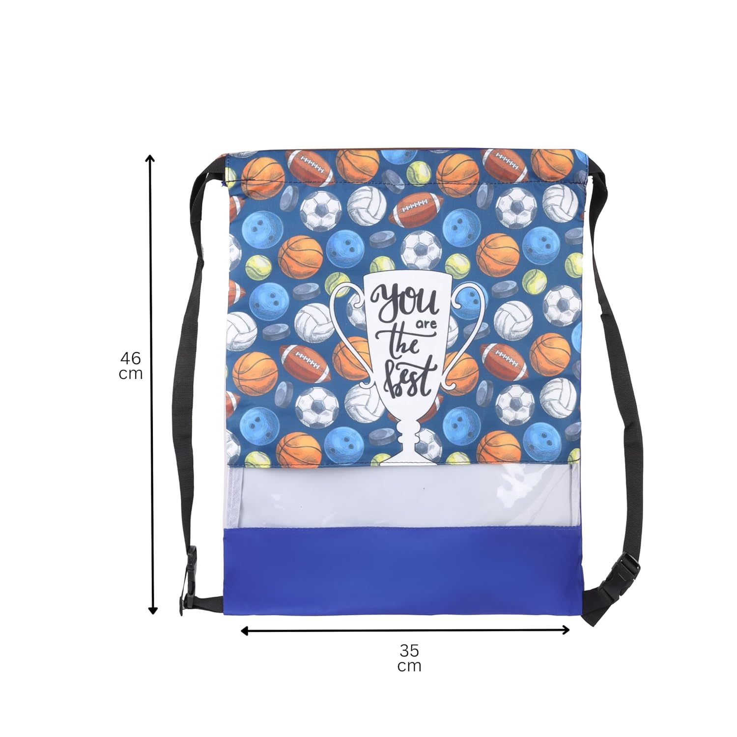 Echo Boomers Printed Drawstring Bag – Water-Resistant, Adjustable Straps, Spacious Main Compartment.