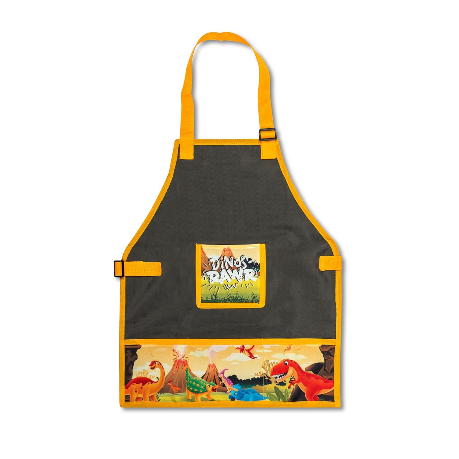 Echo Boomers Print Multipurpose Kids Waterpoof Washable Apron with 4 pockets for Cooking, Art Painting and School (3 to 6 yrs- 18x15)