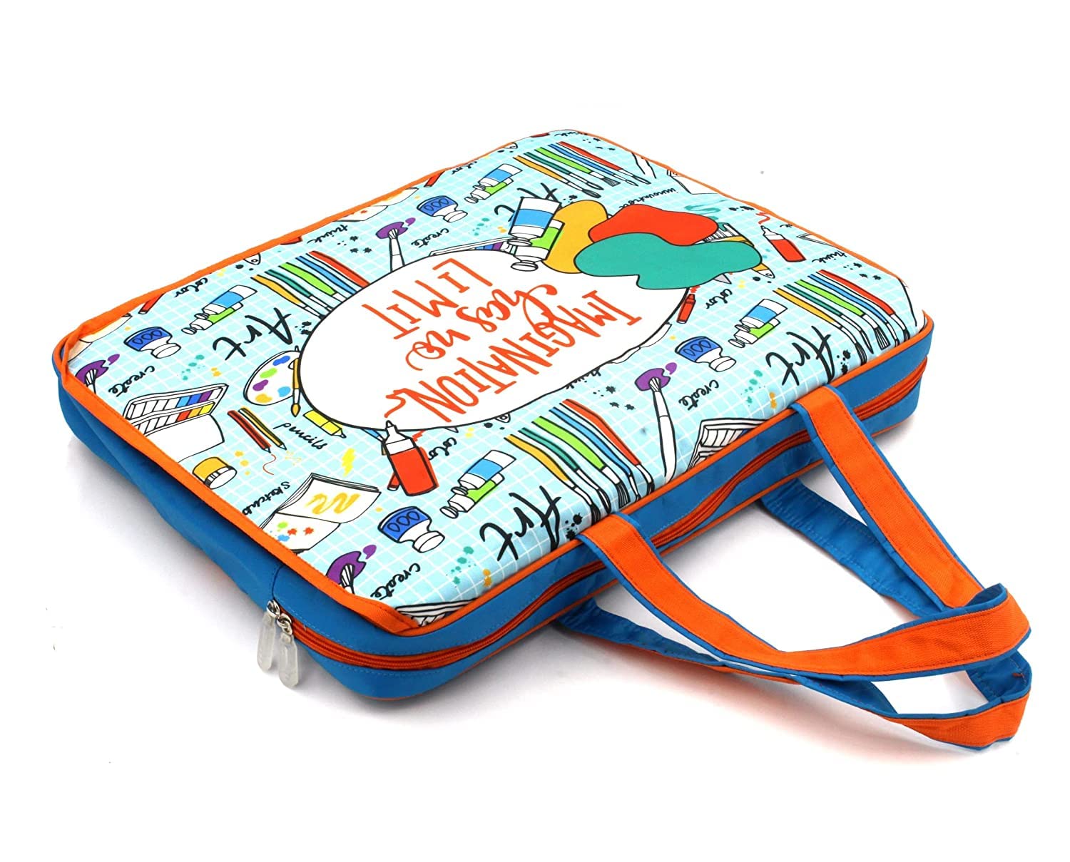 Echo Boomers Colour Brushes Design Art Super A3 Size Drawing/Activity Bags with Multiple Pockets - Pack of 1