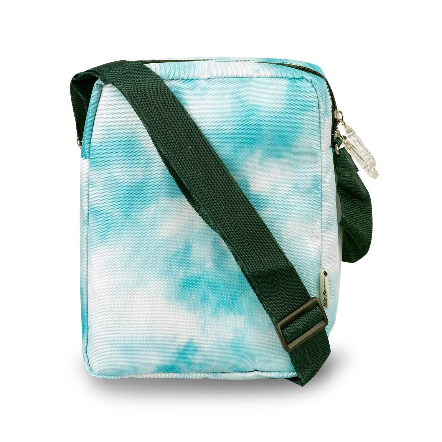 Echo Boomers Tie & Dye Style Green Colour Multi Pocket Sling Pouch Bag with Detachable Strap