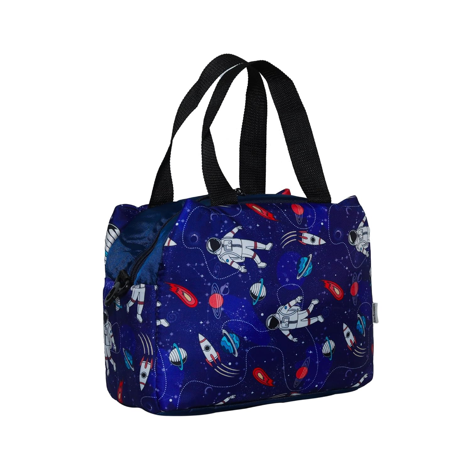 Echo Boomers Astronaut Printed Double Layer Insulated Tiffin Lunch Bag with Multi Zipper Pockets