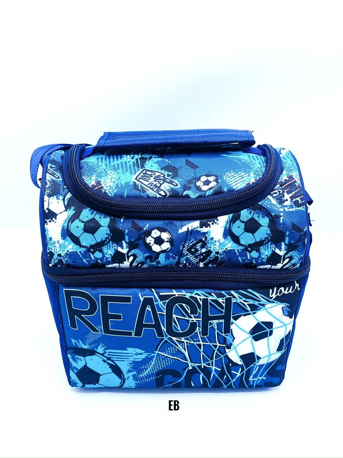 Echo Boomers Beach Printed Double Insulated Tiffin Lunch Bag with Multi Zipper Pockets