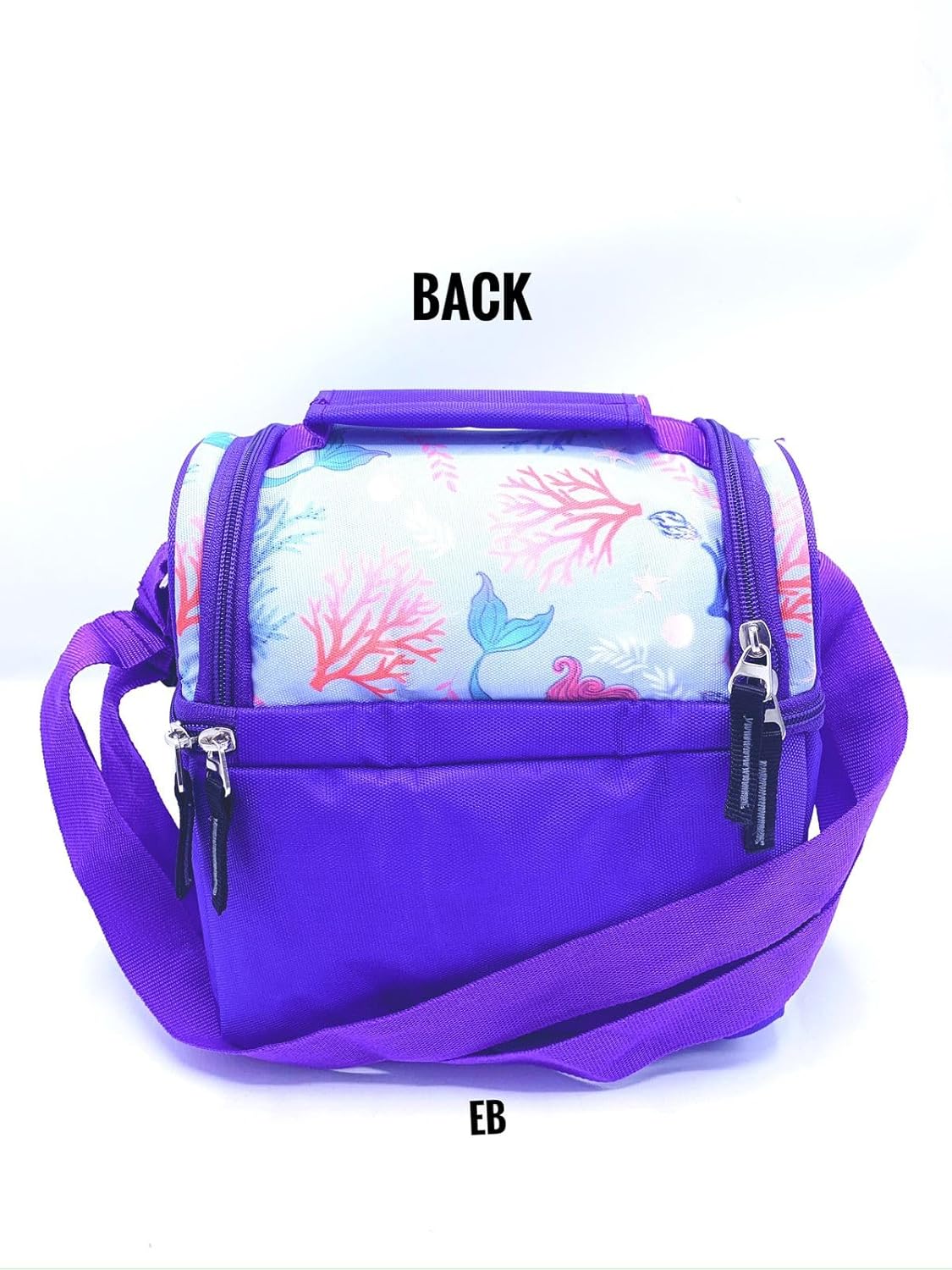 Echo Boomers Mermaid Printed Double Insulated Tiffin Lunch Bag with Multi Zipper Pockets