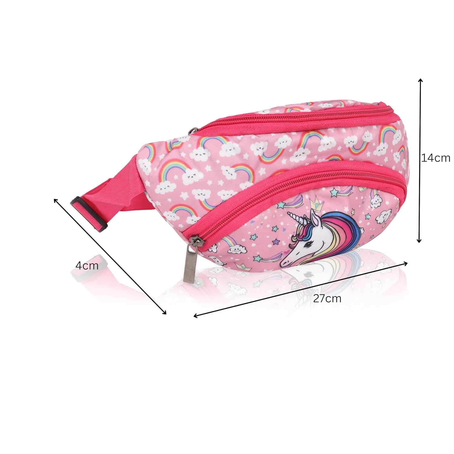 Echo BoomersPink Unicorn Print t Waist Bag – Multi-Purpose Belt Bag, Hip Bag, Crossbody Travel Pouch for Men, Women, Kids – Stylish, Lightweight, and Durable Waist Pack for Travel, Sports, Hiking