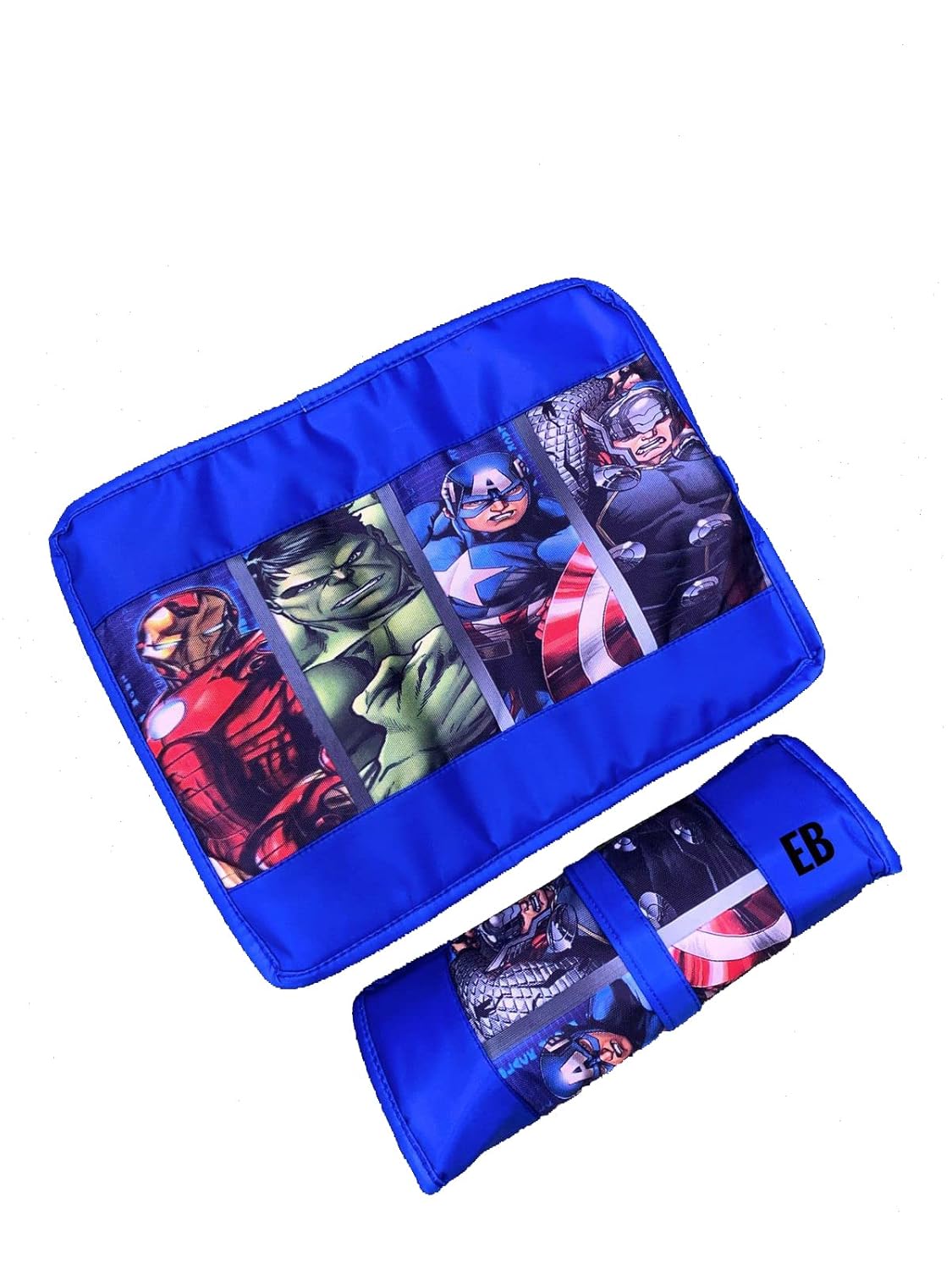 Echo Boomers Avengers Design Waterproof Roll-Up Storage Pouch Organizer for Color Pencils, Pencils, Paint Brushes – Portable and Durable Case for Artists, Students, Adults, Kids