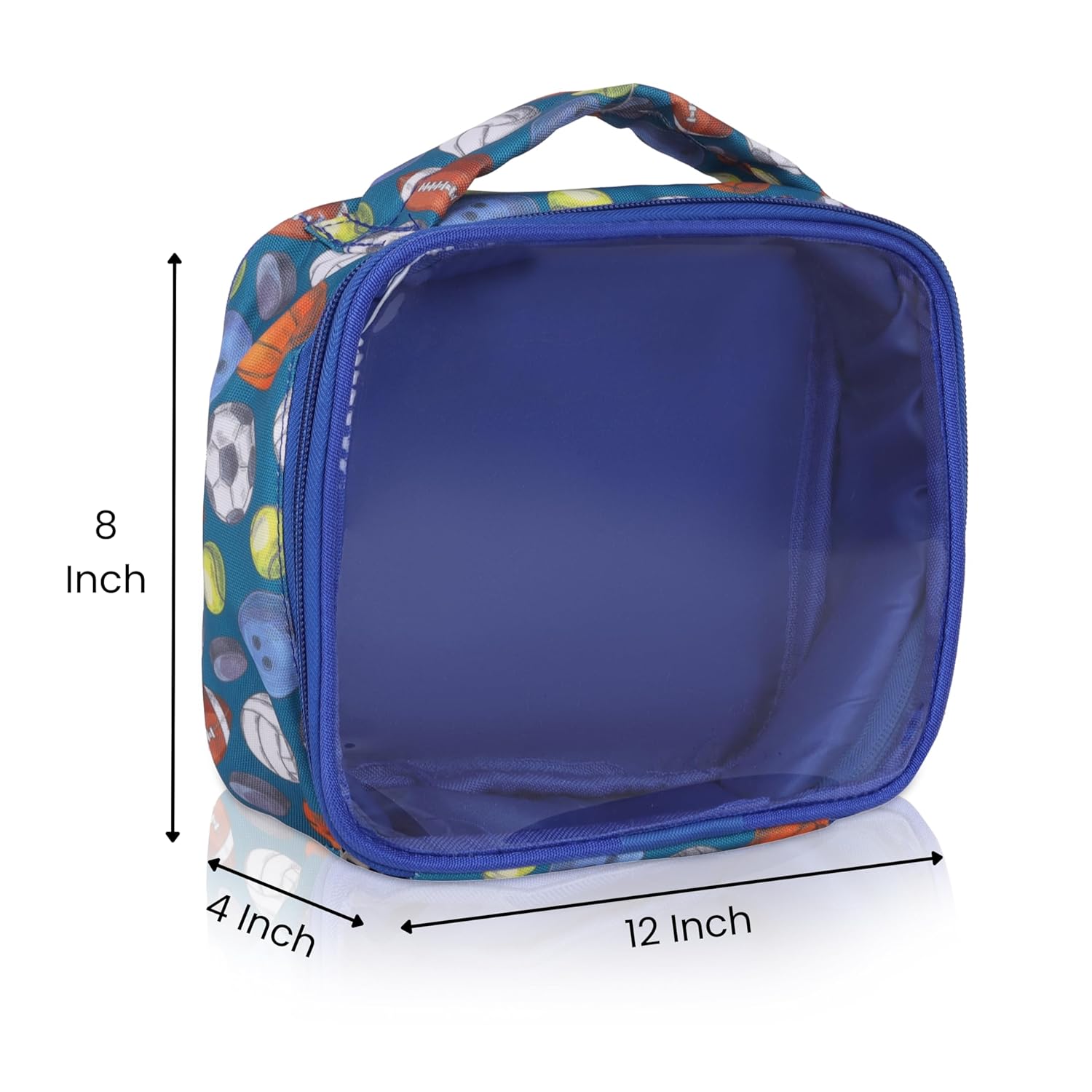 Echo Boomers Blue Sports Ball Print Box Travel Kit - Insulated Portable Bag with Ball Prints