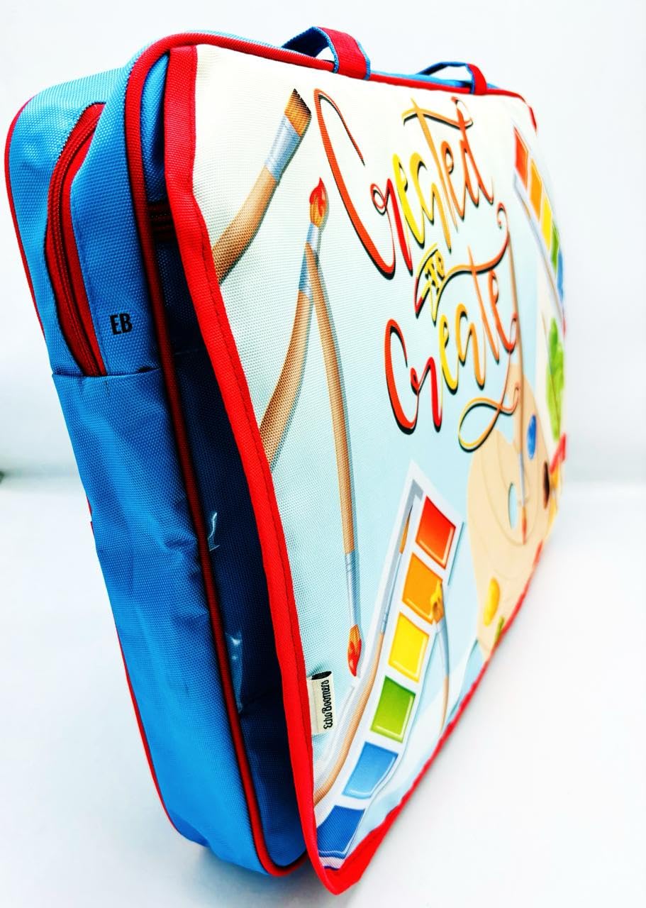 Echo Boomers Colour Brushes Design Art Super A3 Size Drawing/Activity Bags with Multiple Pockets - Pack of 1