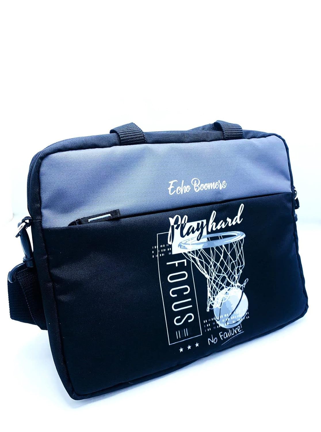 Echo Boomers Blue Basketball Printed Laptop Sleeve Sling Bag with Detachable Shoulder Strap